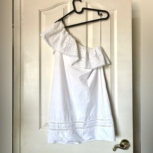 NWOT Abercrombie & Fitch White Eyelet One-Shoulder Top